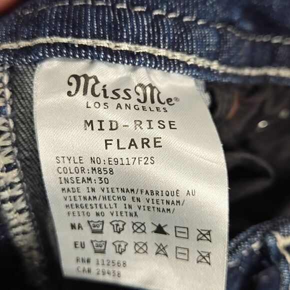 MISS ME Los Angeles WOMENS MID RISE SIGNATURE BOOT  SZ 25 JEANS INSEAM 28" Y2K - Picture 13 of 14